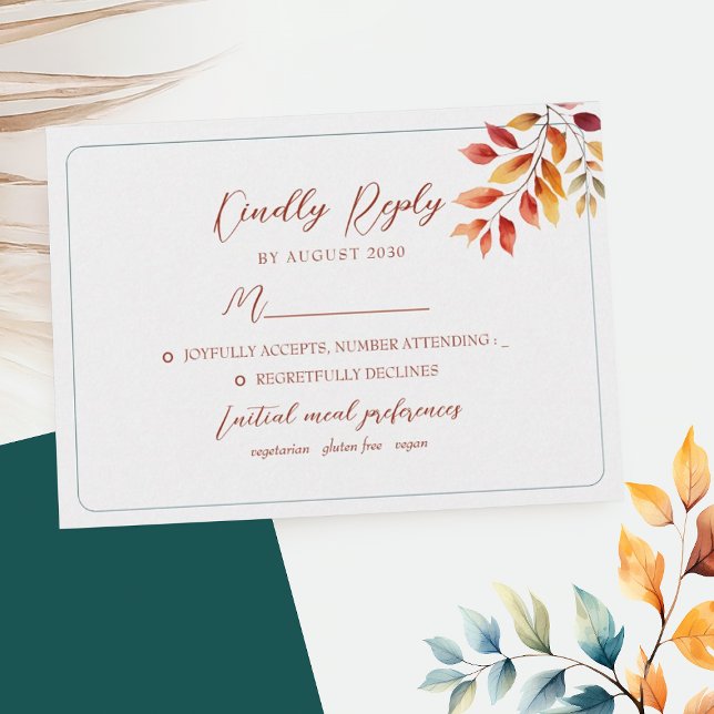 Boho Fall Wedding RSVP Card (Creator Uploaded)