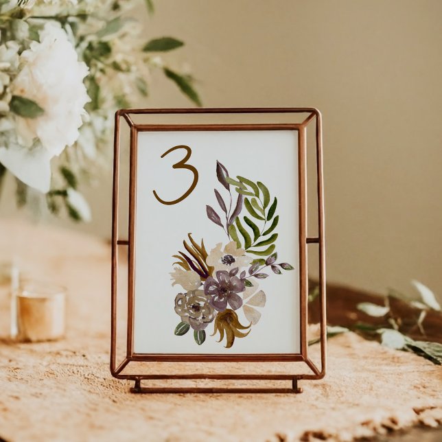 Boho Fall Wedding Rustic Nature Botanical Custom Table Number (Creator Uploaded)