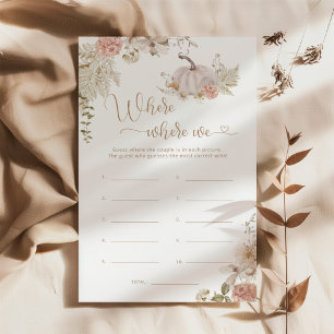 Boho fall Where were we bridal shower game