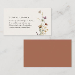 Boho Fall Wildflower Baby Shower Display Shower Enclosure Card