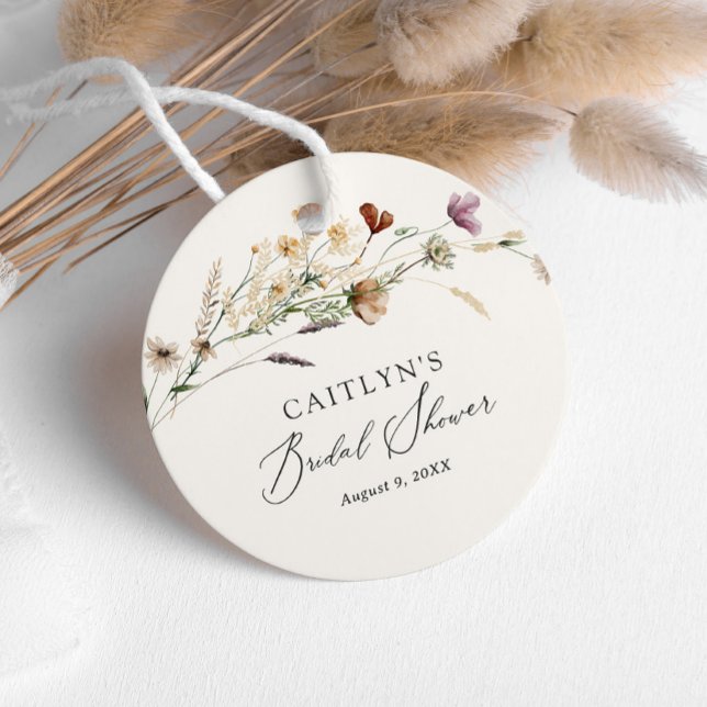 Boho Fall Wildflower Bridal Shower Favour Tags (Creator Uploaded)