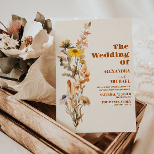 Boho Fall Wildflower Wedding Invitation