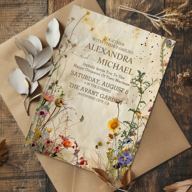 Boho Fall Wildflower Wedding Invitation (Creator Uploaded)