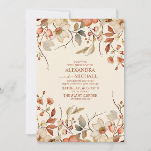 Boho Fall Wildflower Wedding Invitation