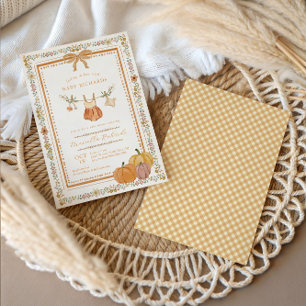 Boho Falling in Love Fall Baby Shower Girl Invitation