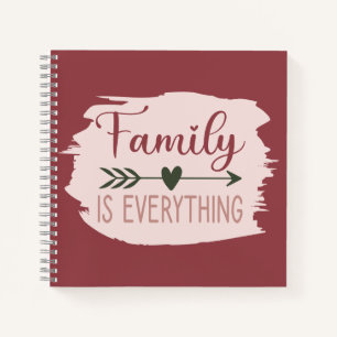 Boho Family is Everything Dusty Pink Brush Stroke Notebook