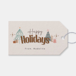 Boho family or business Christmas holiday card Gift Tags