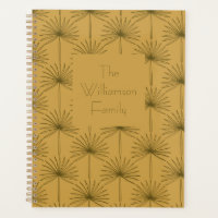 Boho Fan Palm Leaf Botanical Line Art Family Name