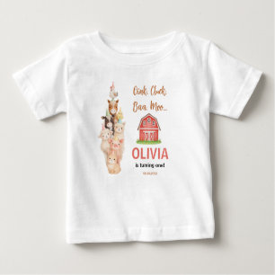Boho Farm Animal 1st Birthday  Cute Rustic Barnyad Baby T-Shirt