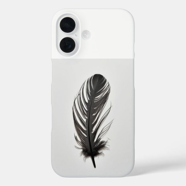 Boho Feather Art Phone Case – Elegant Minimalist D (Back)