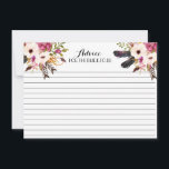 Boho Feather  Beautiful Floral Advice Cards<br><div class="desc">Boho Feather  Beautiful Floral Advice Cards</div>