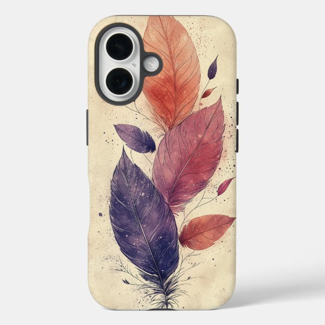 Boho Feather Bloom Phone Case (Back)