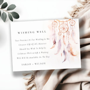 Boho Feather Dreamcatcher Wedding Wishing Well Enclosure Card