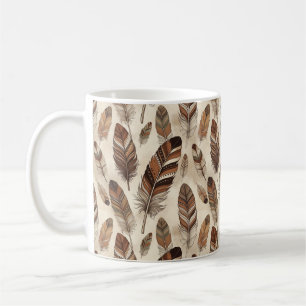 Boho Feather Pattern Coffee Mug