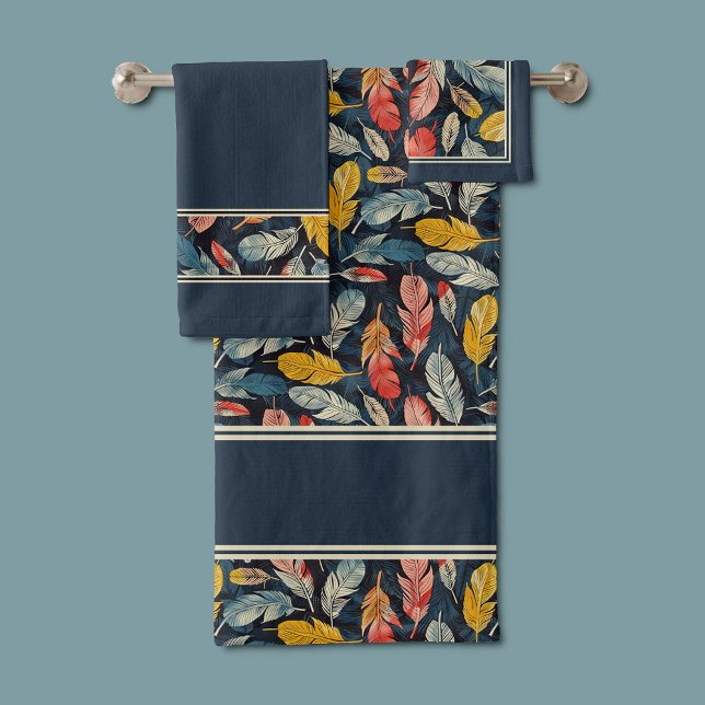 Boho Feathered Quiet Mind Bath Towel Set (Creator Uploaded)