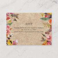 Boho Feathers Arrows Flowers Rustic Wedding