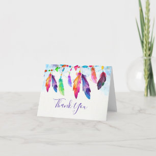 Boho feathers card