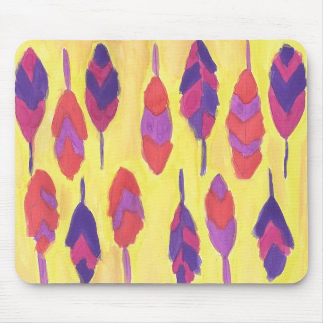 Boho Feathers Mouse Pad (Front)
