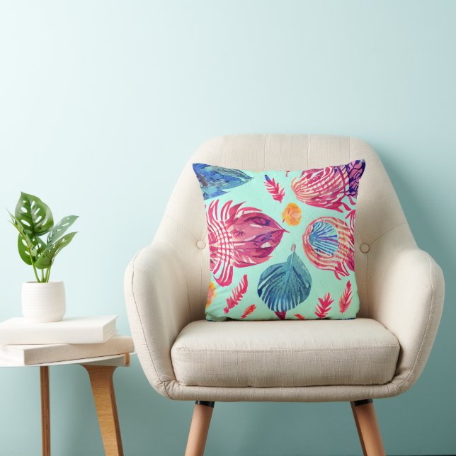 Boho Feathers Pattern Cushion (Chair)