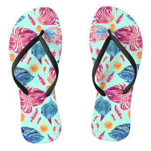 Boho Feathers Pattern Thongs