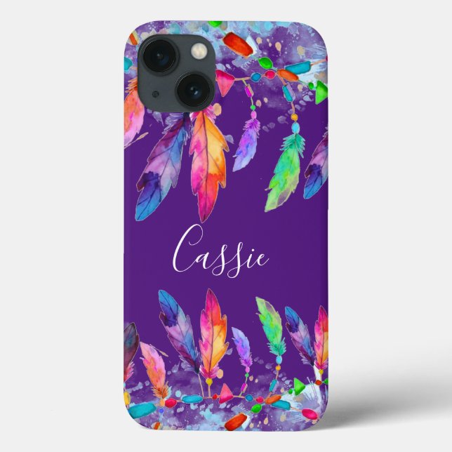 Boho feathers personalised Case-Mate samsung galax iPhone Case (Back)