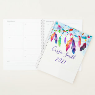 Boho feathers planner