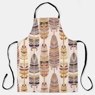 Boho Feathers: Tribal Seamless Pattern Apron
