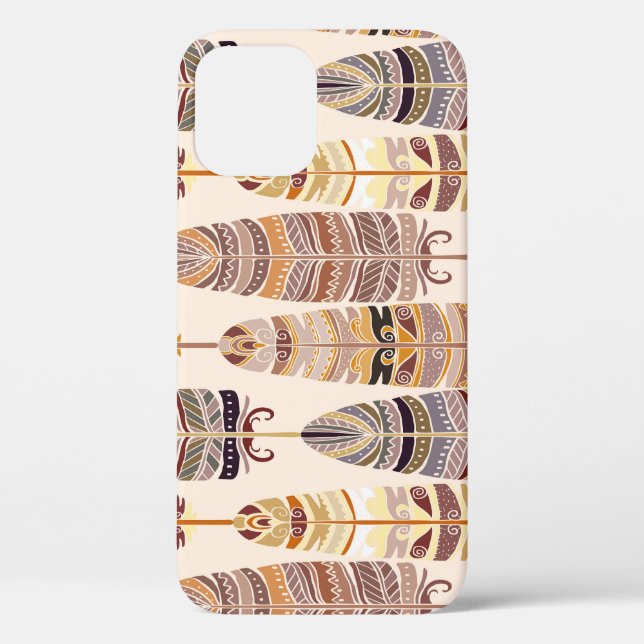 Boho Feathers: Tribal Seamless Pattern Case-Mate iPhone Case (Back)
