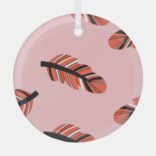 Boho Feathers: Vintage Repeat. Glass Tree Decoration