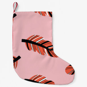 Boho Feathers: Vintage Repeat. Small Christmas Stocking