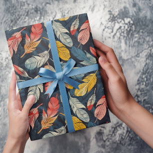 Boho Feathers Wrapping Paper
