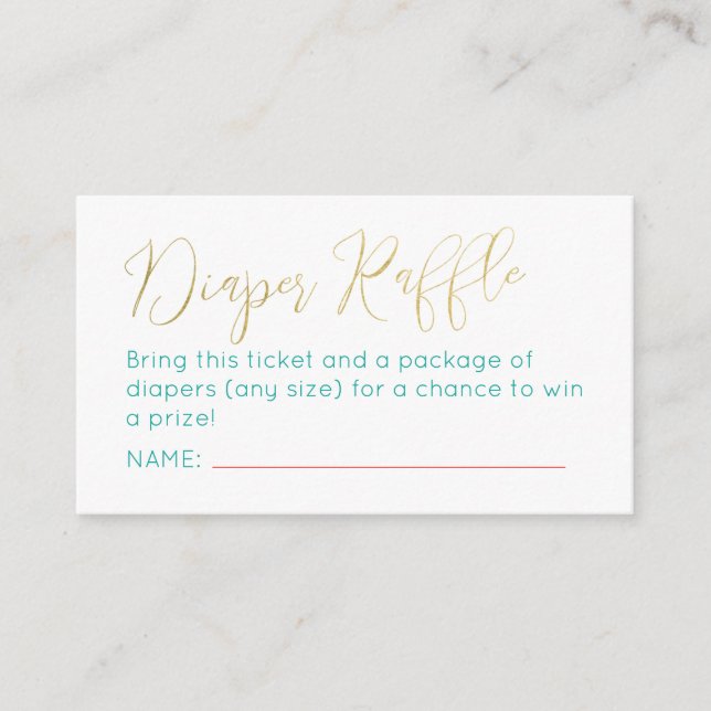 Boho Fiesta Diaper Raffle Ticket Enclosure Card (Front)