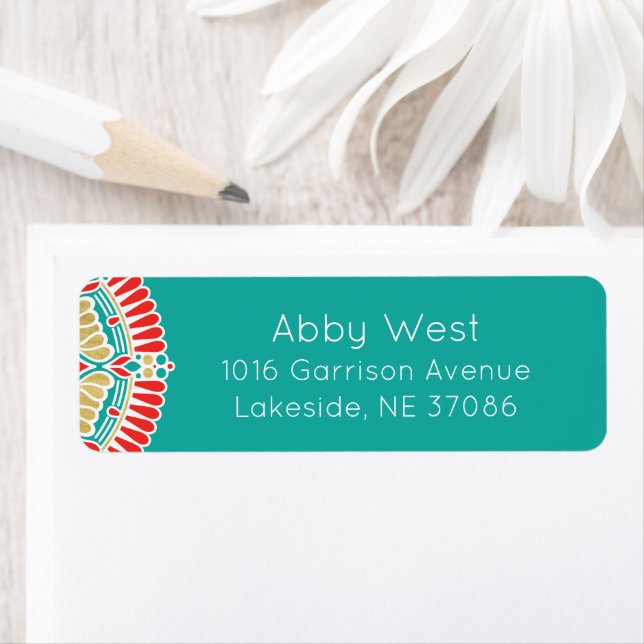 Boho Fiesta Return Address Label (Insitu)