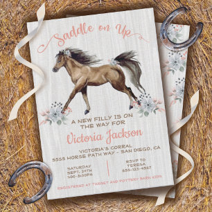 Boho Filly Horse Baby Shower Invitation