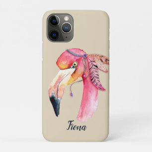 Boho Fiona Flamingo Personalised iPhone 11 Pro Case