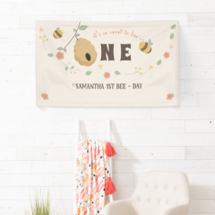 Boho First bee day 1st bee birthday  Banner