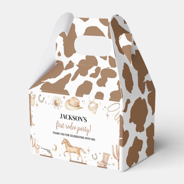 Boho First Rodeo Birthday Favour Box (Front Side)