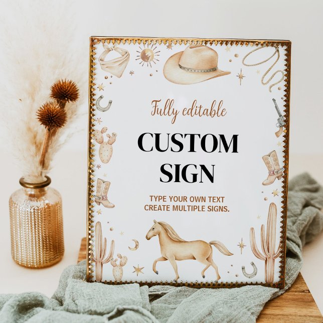 Boho First Rodeo Birthday Party Table Sign (Creator Uploaded)