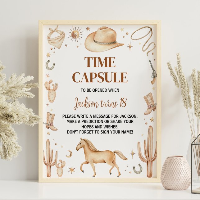 Boho First Rodeo Birthday Time Capsule sign (Creator Uploaded)