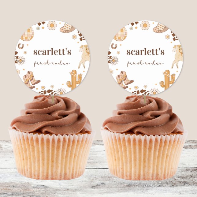 Boho First Rodeo Cowgirl Birthday Stickers (Creator Uploaded)