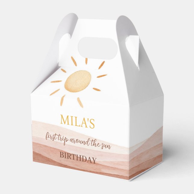 Boho First Trip Around Sun Favour Box Birthday (Front Side)