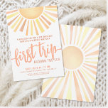 Boho First Trip Around The Sun 1st Birthday Invitation<br><div class="desc">Celebrate your little one's First Trip Around the Sun with this bright and cheerful 1st birthday invitation. At the top, "First Trip" is highlighted in bold script calligraphy, setting a joyful tone. A classic sun with warm rays in shades of yellow and orange beams down, creating a soft, sunny theme....</div>