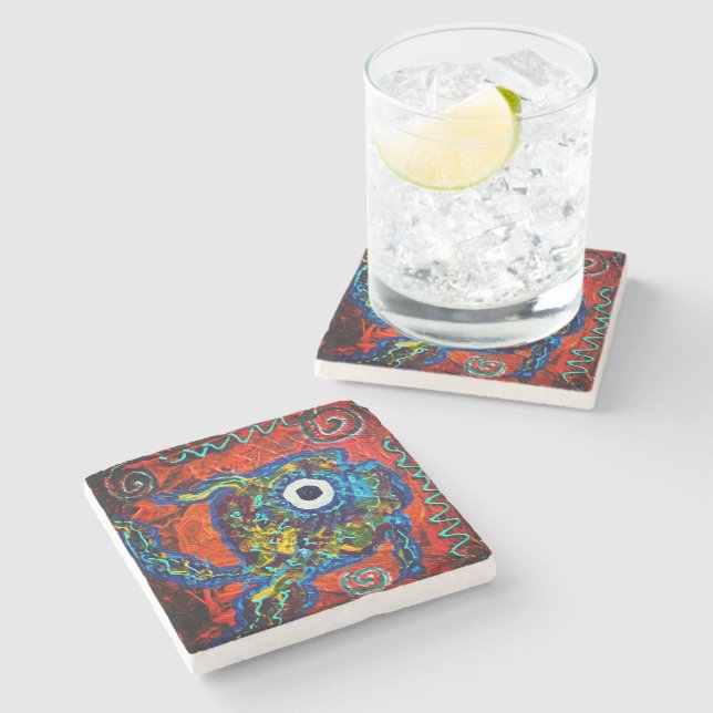 Boho Fish Stone Coaster (Side)