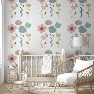 Boho Floral Abstract Wallpaper