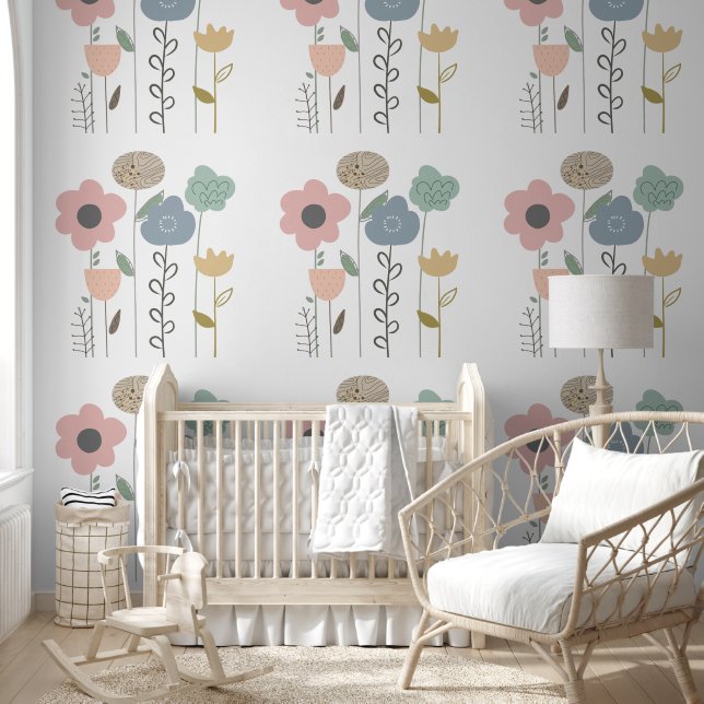 Boho Floral Abstract Wallpaper  (Kids)