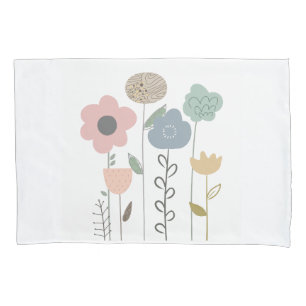 Boho Floral Abstract Wallpaper Pillowcase
