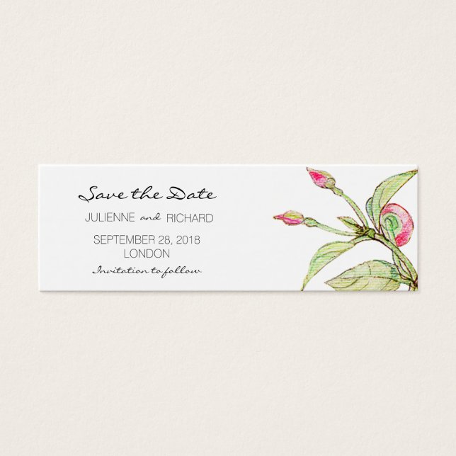 Boho Floral Affordable Save the Date Mini Cards (Front)