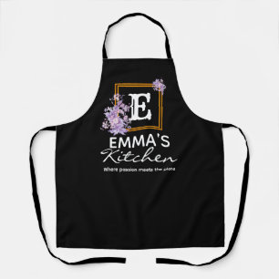 Boho Floral Apron - Custom Name Personalised Chef