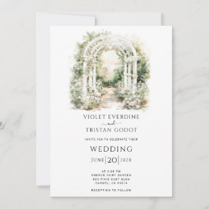 Boho Floral Arch Wedding  Invitation