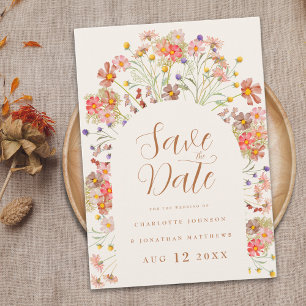 Boho Floral Arch Wedding Save The Date